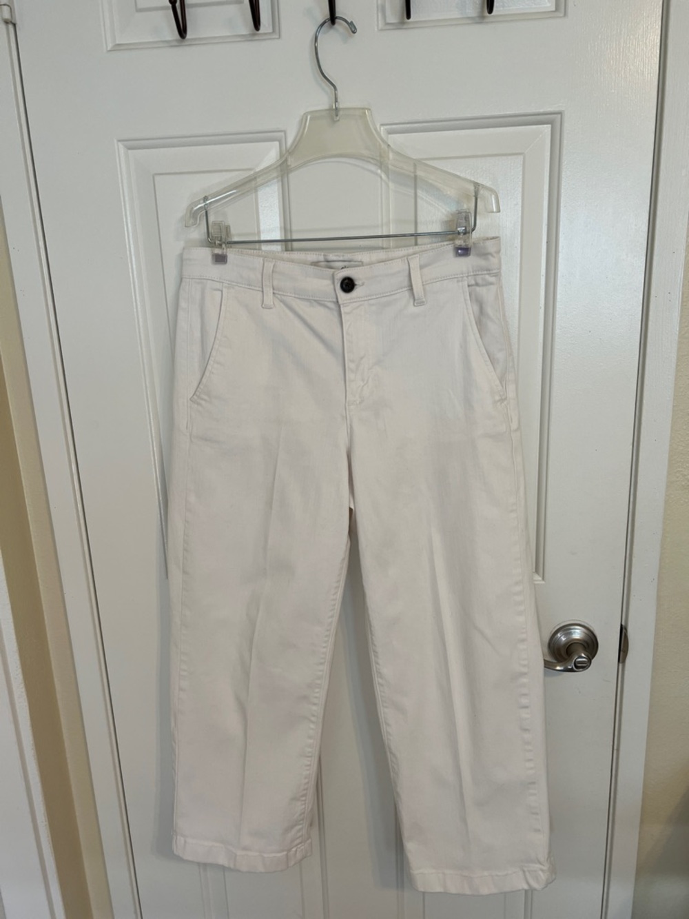 Ella Moss Cream Cropped Wide-Leg Pants
